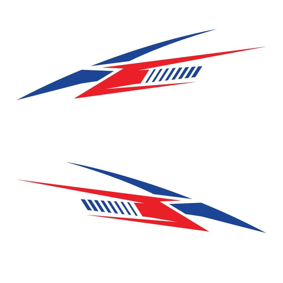 Design of vehicle body wrap stickers with racing geometric stripes vector