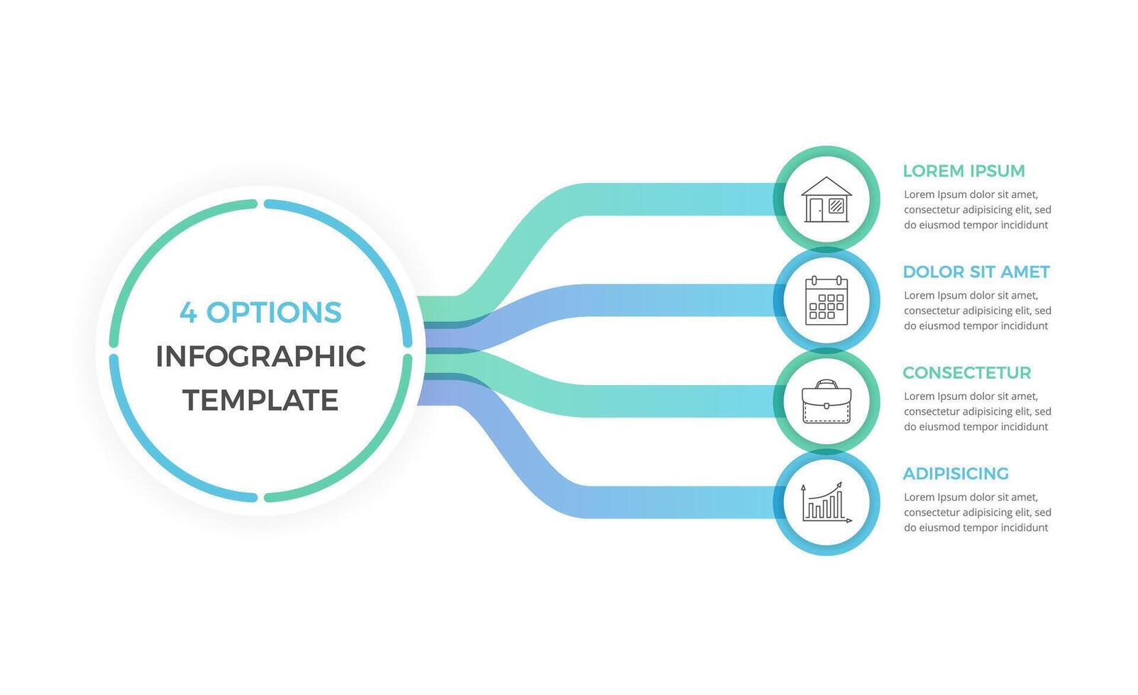 Infographic Template with 4 Options vector