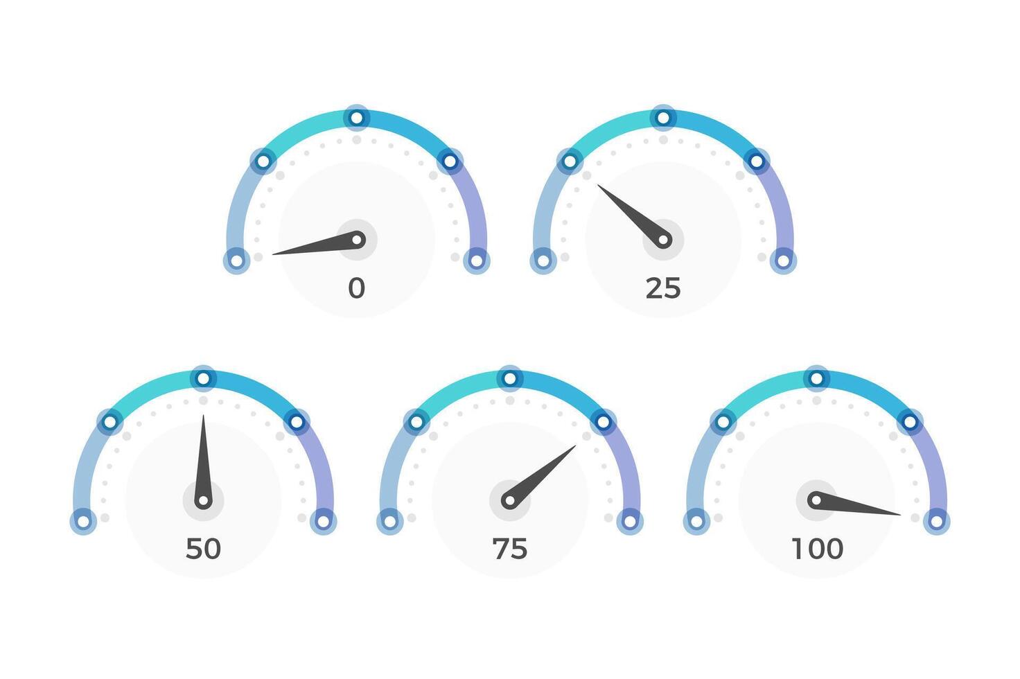 Gauge Charts Set vector