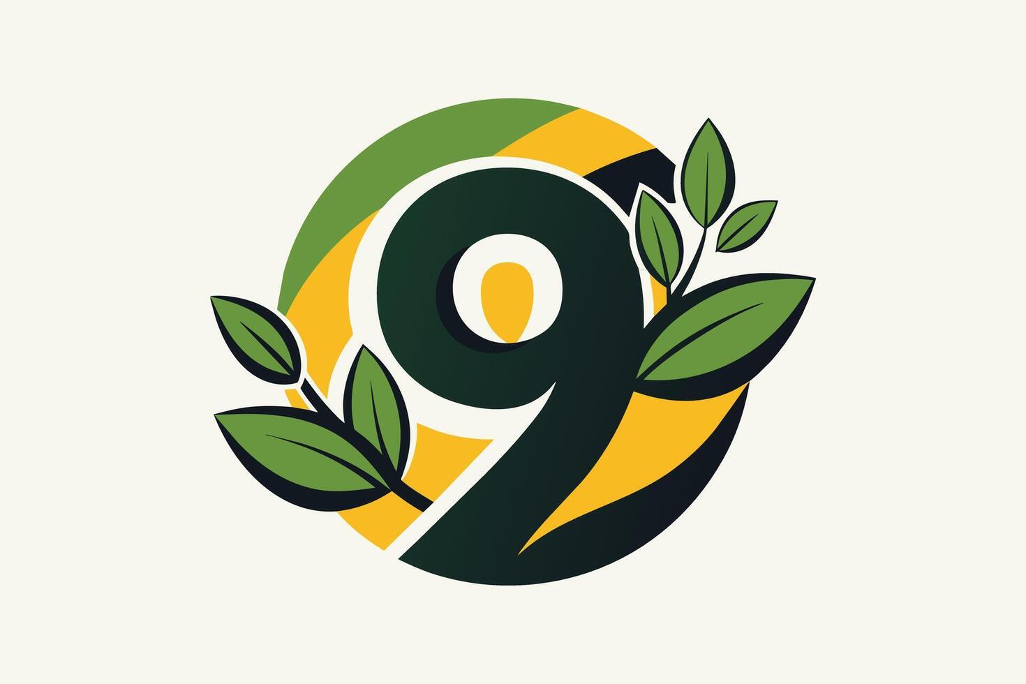 Leaf Number 9 illustration vector