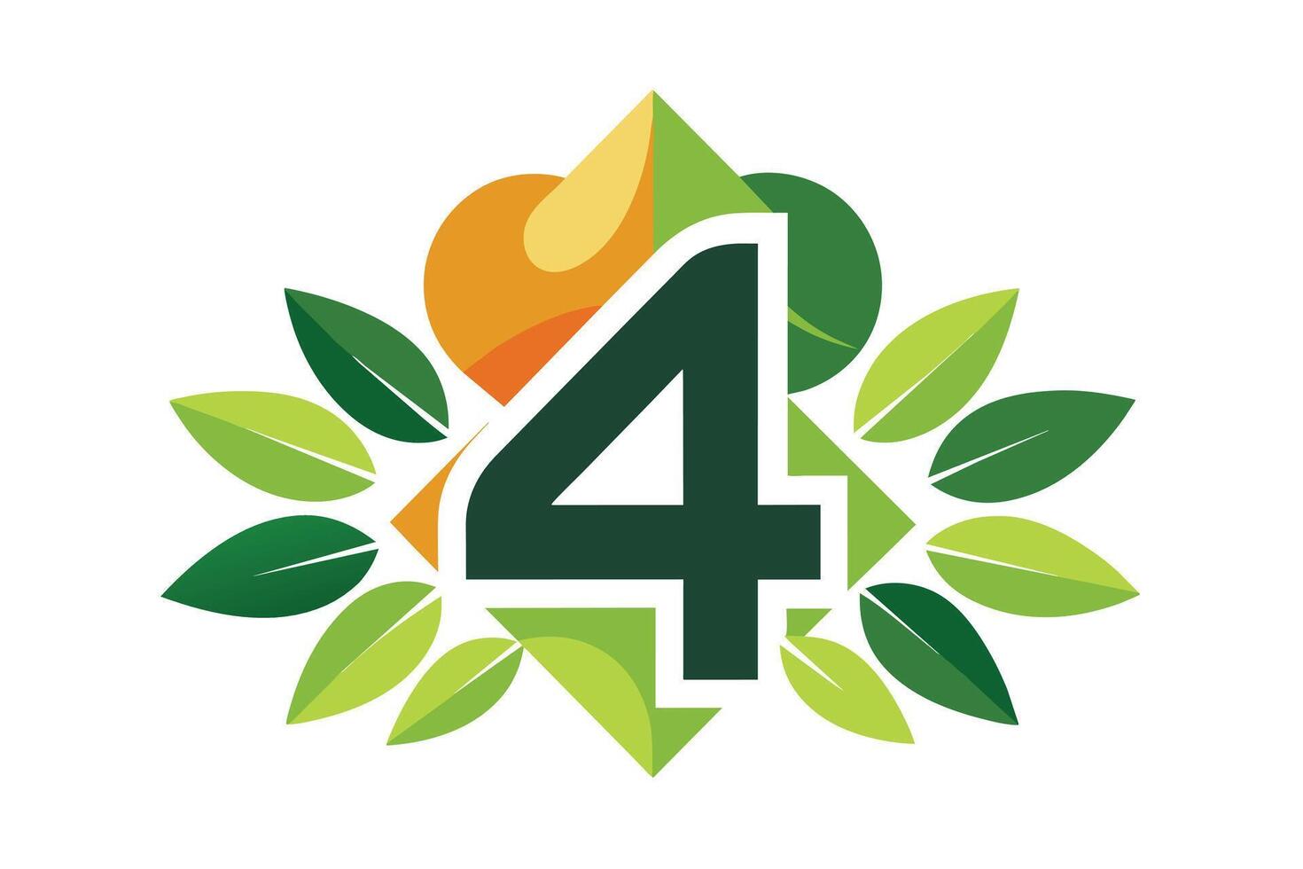 Leaf Number 4 illustration vector