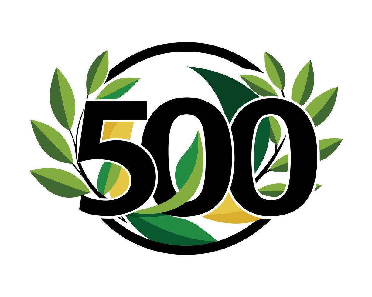 Leaf Number 500 illustration vector