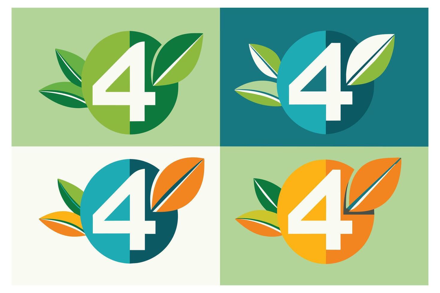 Leaf Number 4 illustration vector
