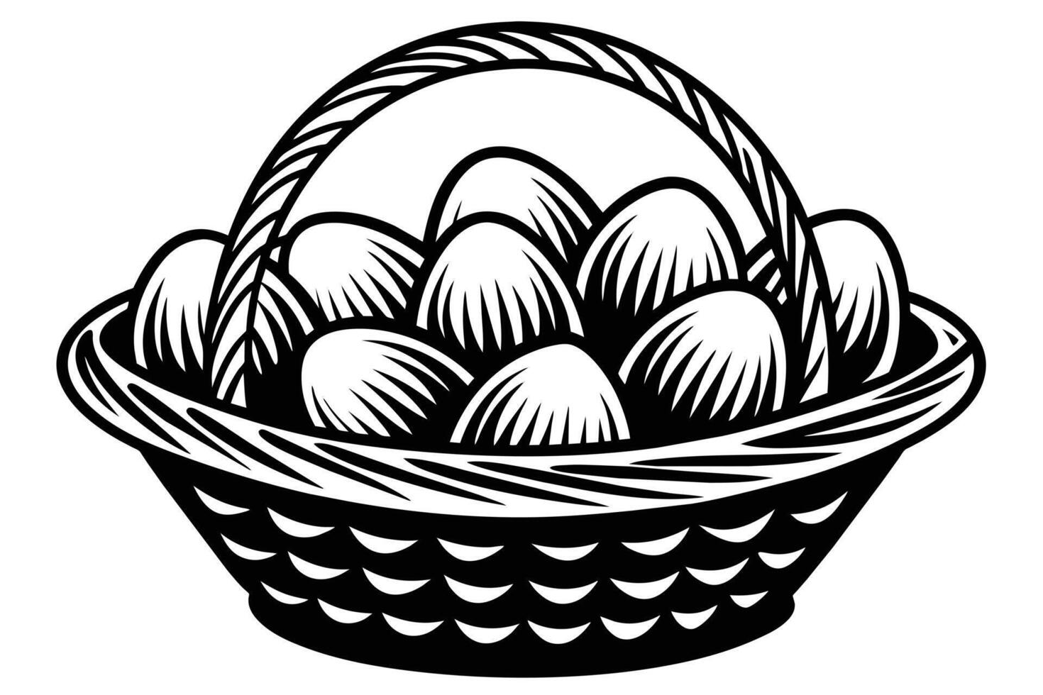 Eggs in the basket design vector