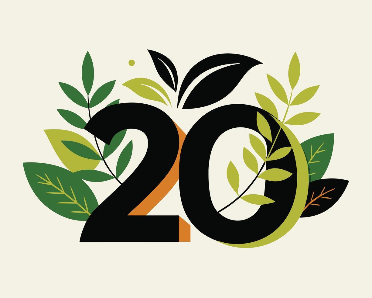 Leaf Number 20 illustration vector