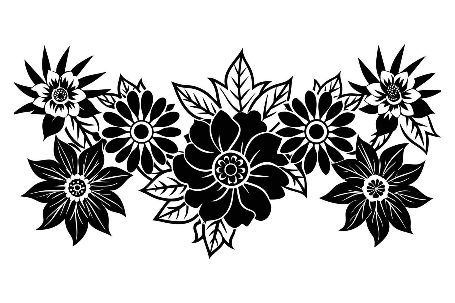 Seamless pattern modern hand drawn nature foliage vector