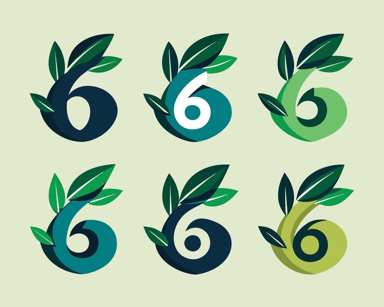 Leaf Number 6 illustration vector