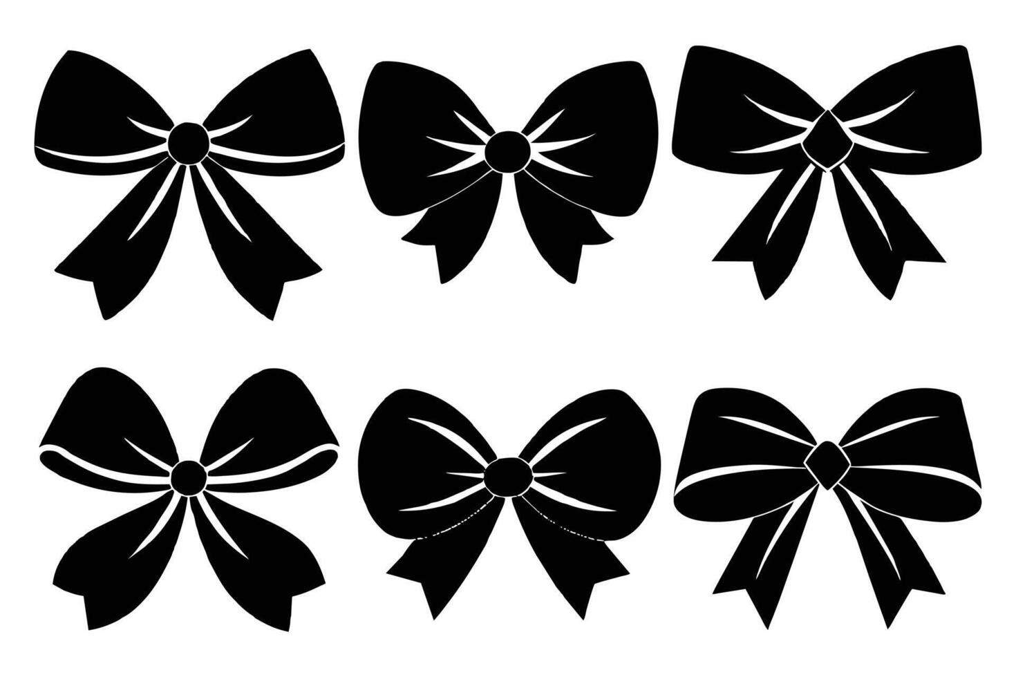 Bow icon simple present sign ribbon silhouette vector
