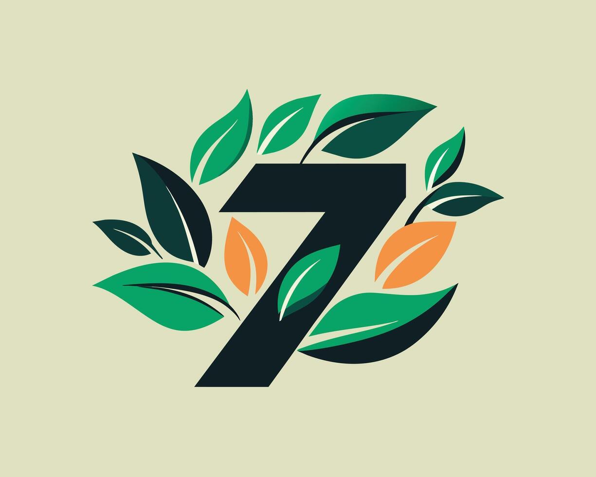 Leaf Number 7 illustration vector