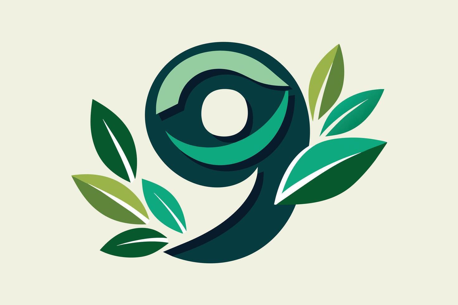 Leaf Number 9 illustration vector