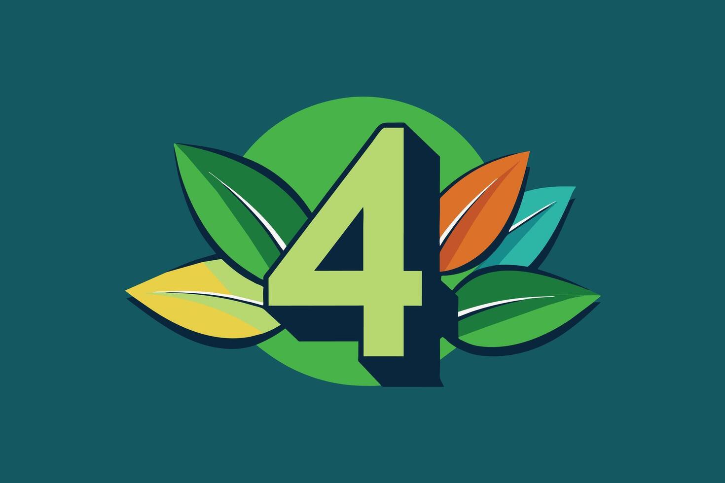 Leaf Number 4 illustration vector