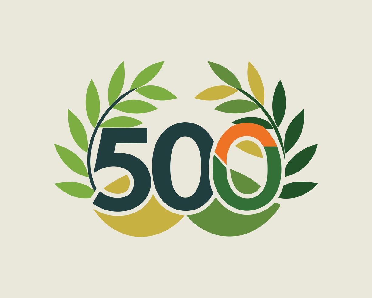 Leaf Number 500 illustration vector
