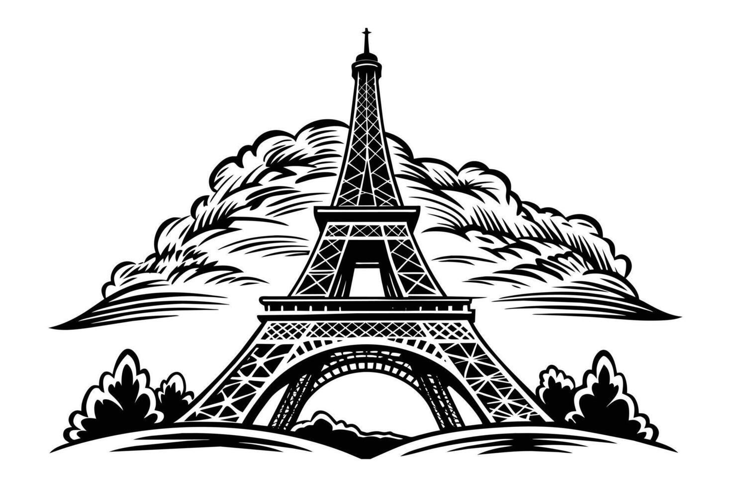 Tower linear flat drawing vector