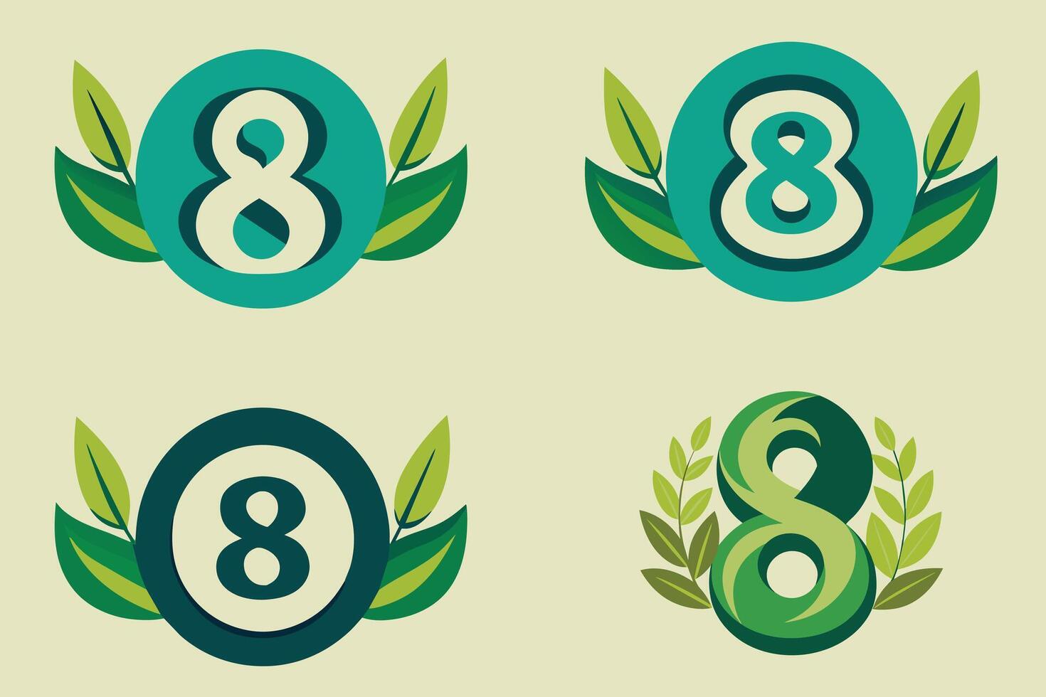 Leaf Number 8 illustration vector