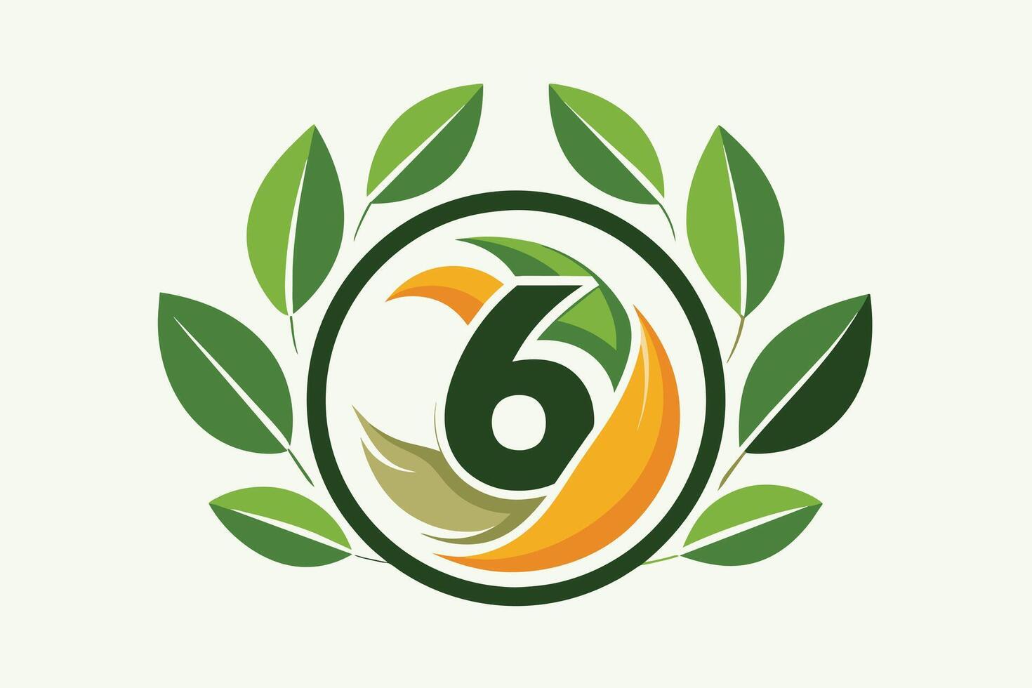 Leaf Number 6 illustration vector
