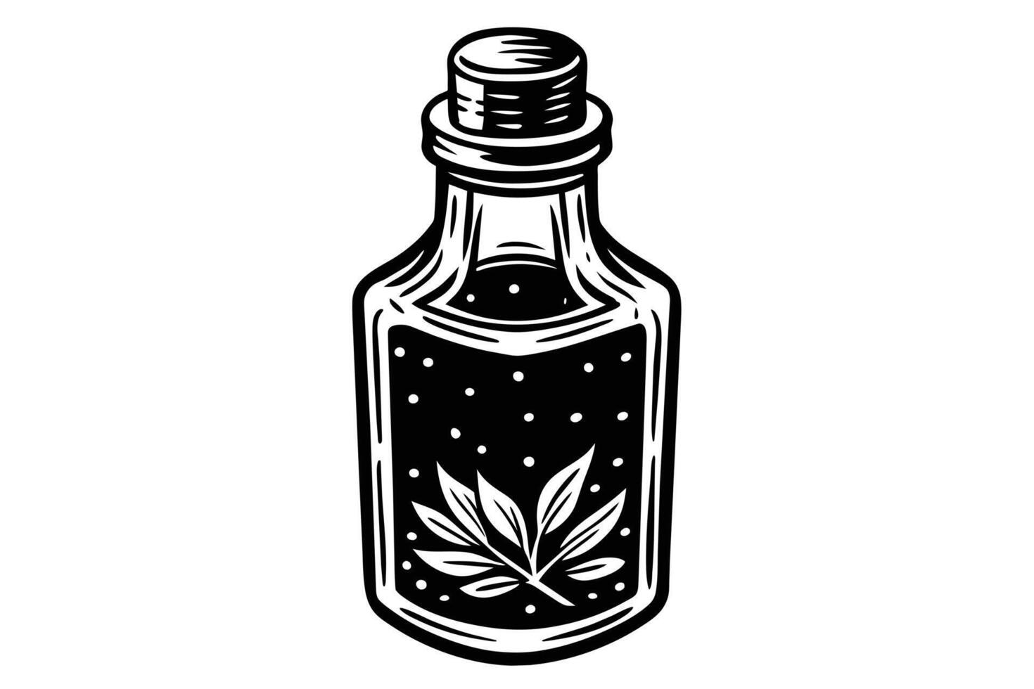 Drug syrup in bottles silhouette vector