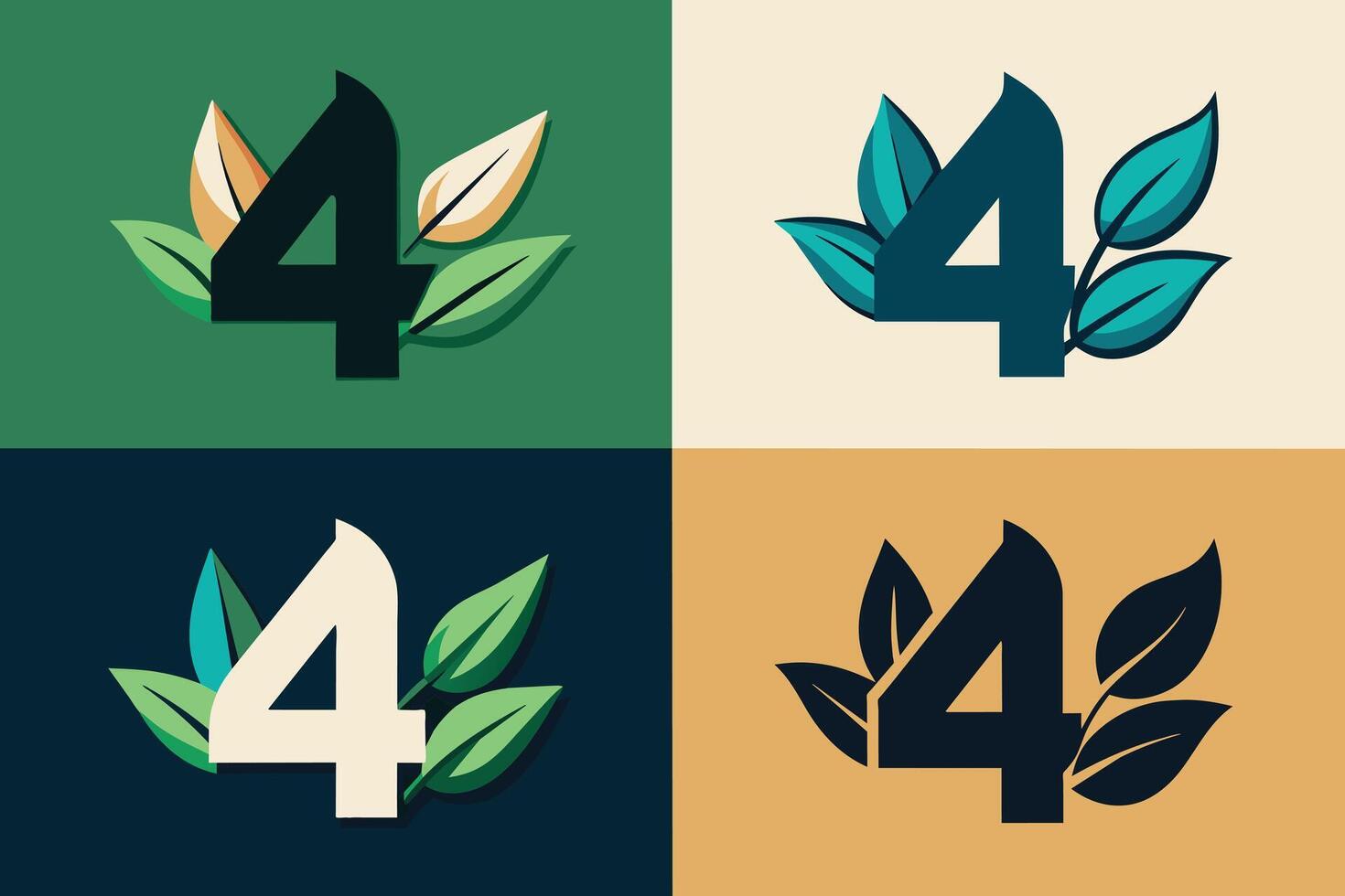 Leaf Number 4 illustration vector