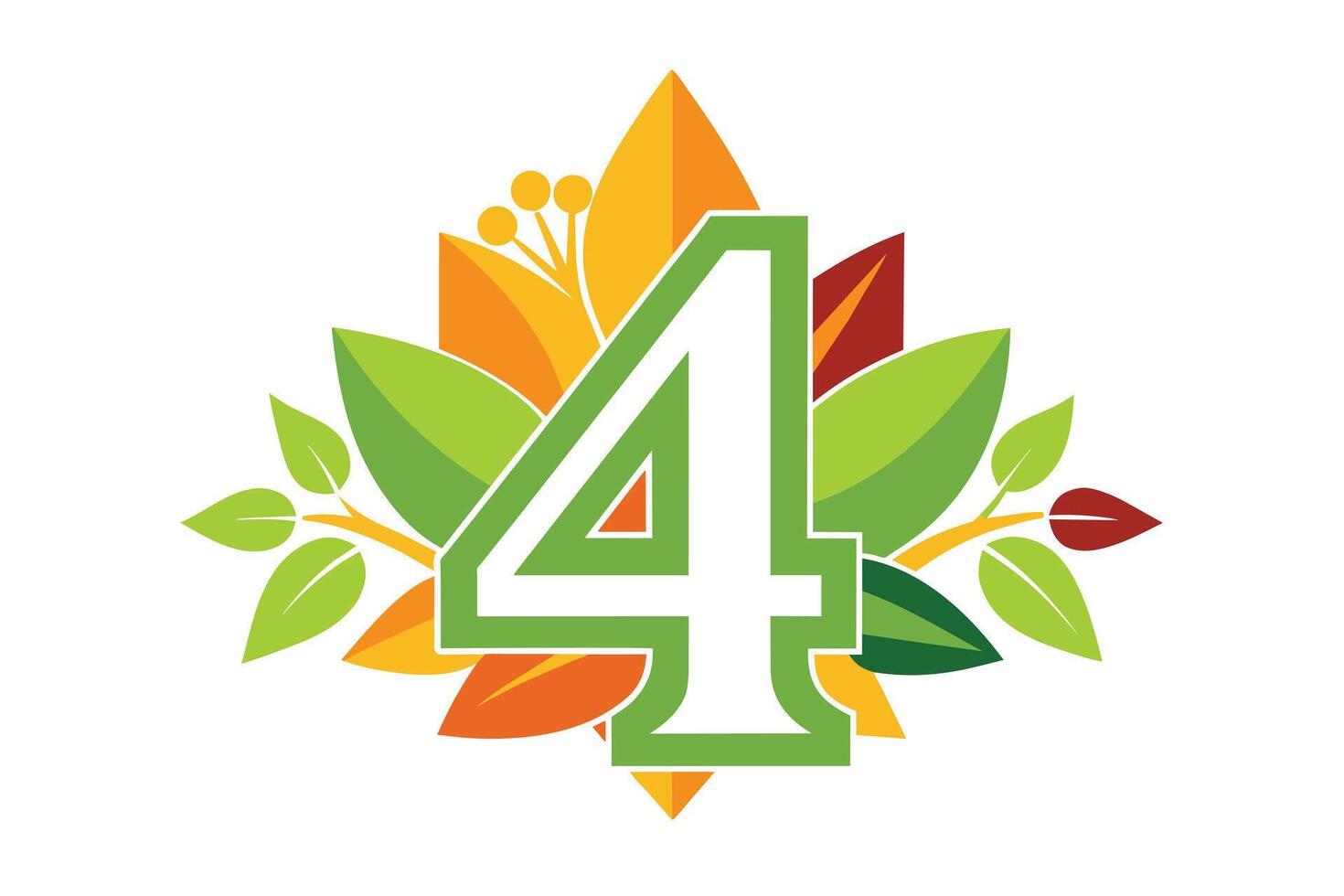 Leaf Number 4 illustration vector