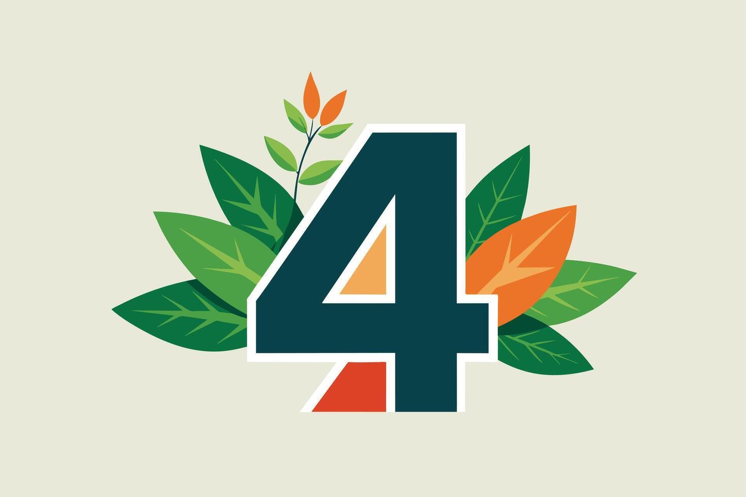 Leaf Number 4 illustration vector