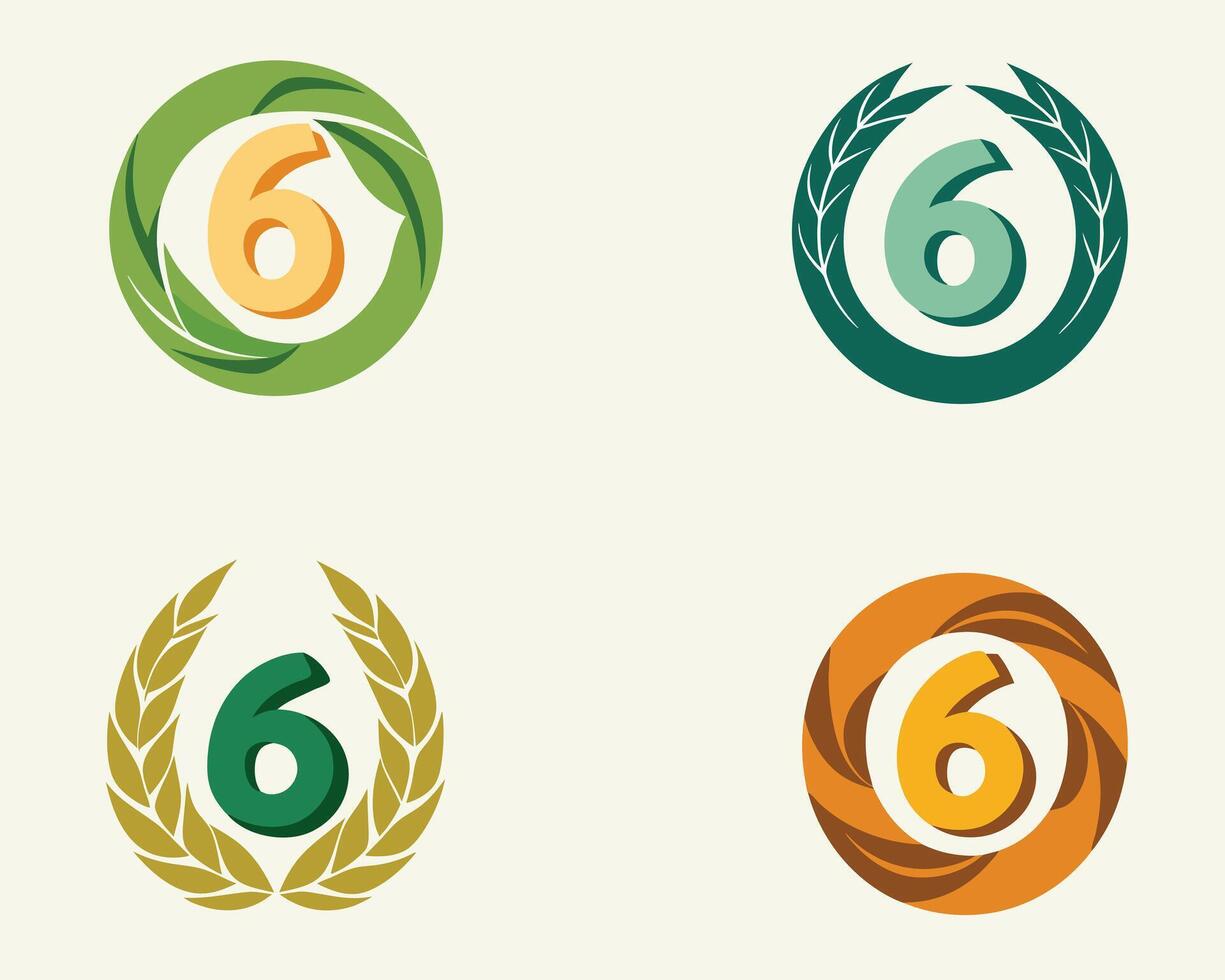 Leaf Number 6 illustration vector