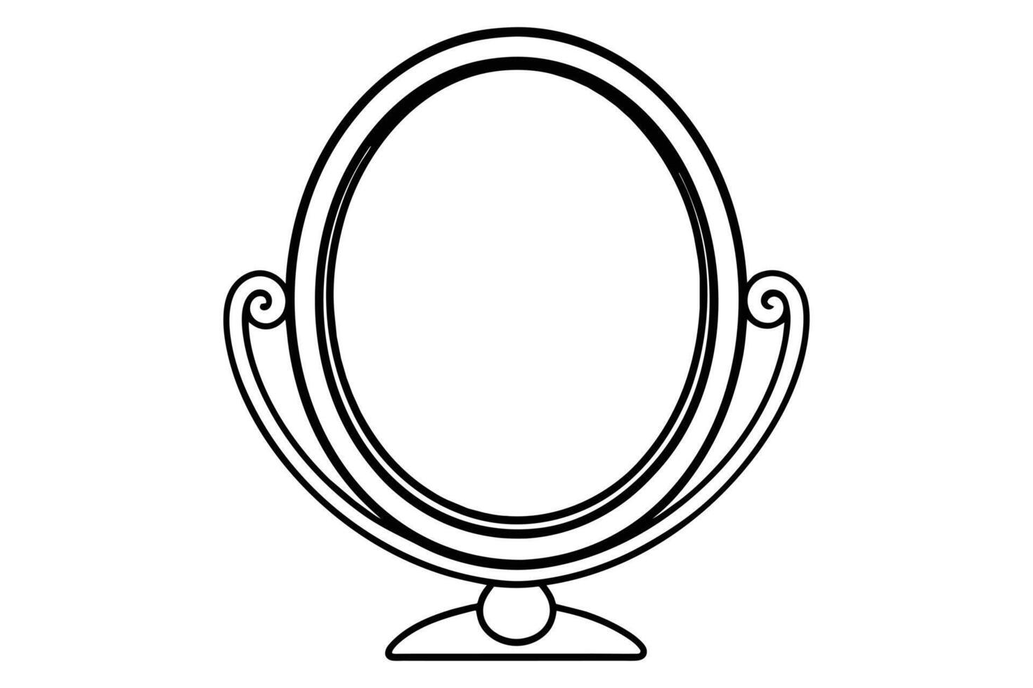 Mirror frame Hand drawn illustration design vector