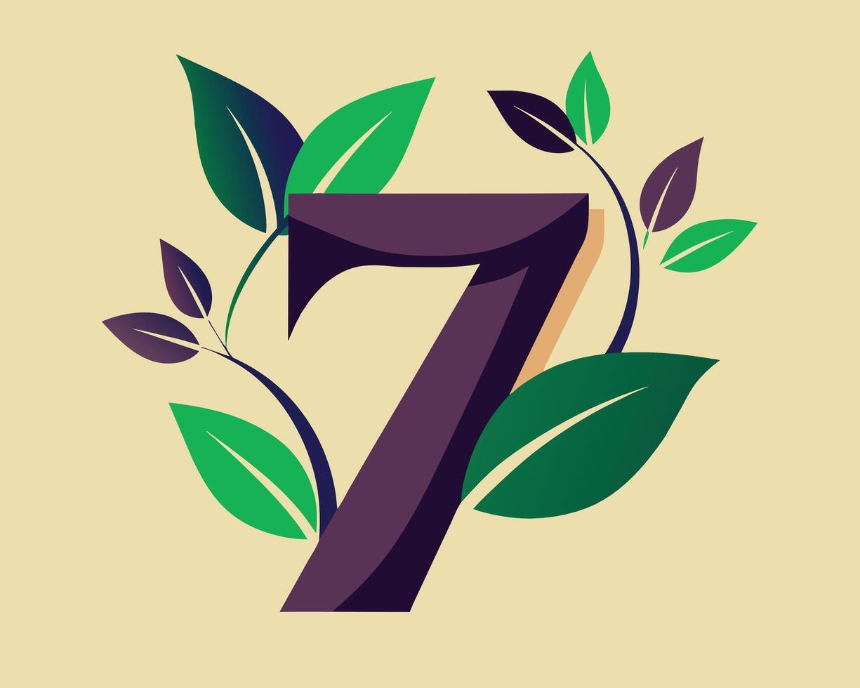 Leaf Number 7 illustration vector
