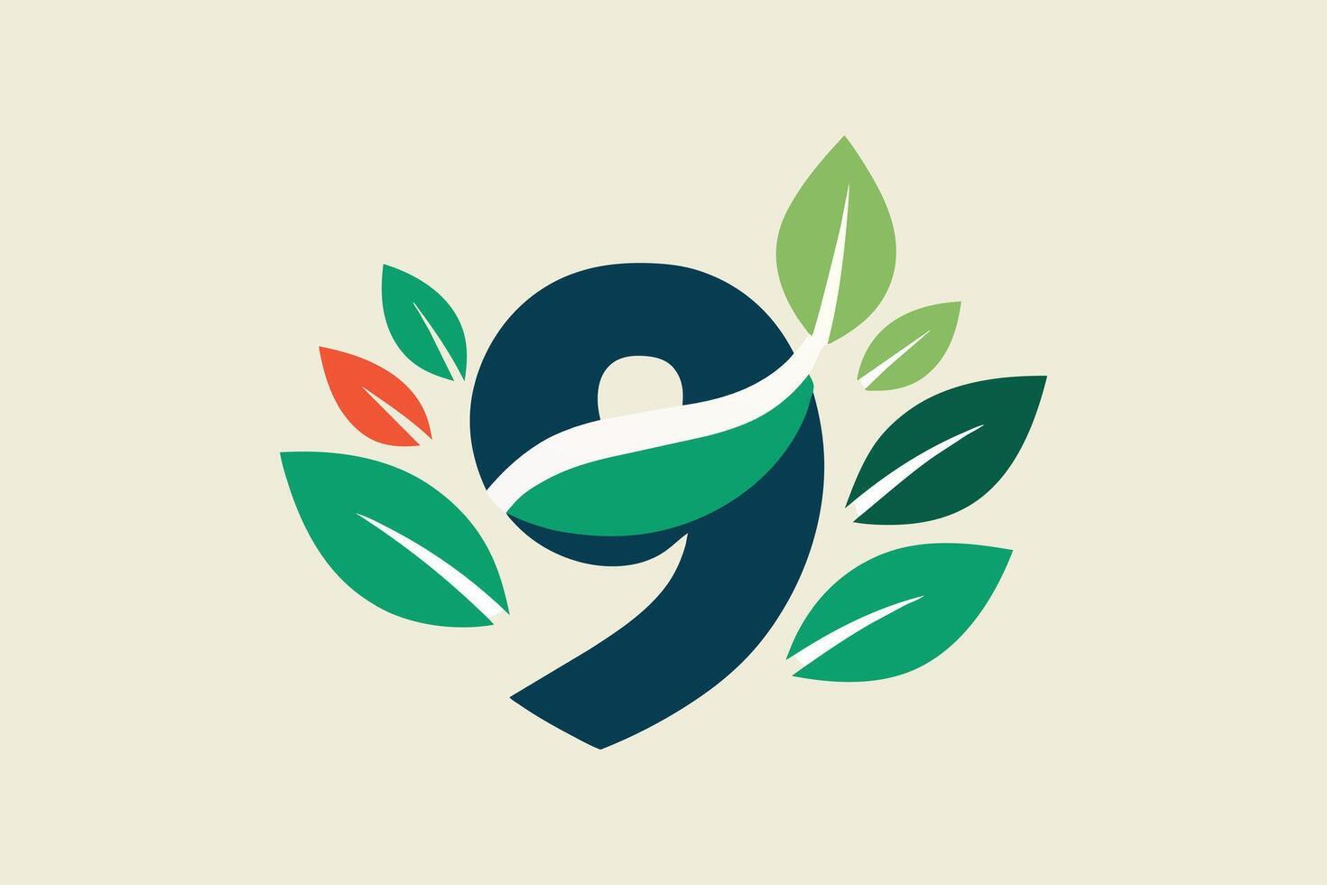 Leaf Number 9 illustration vector