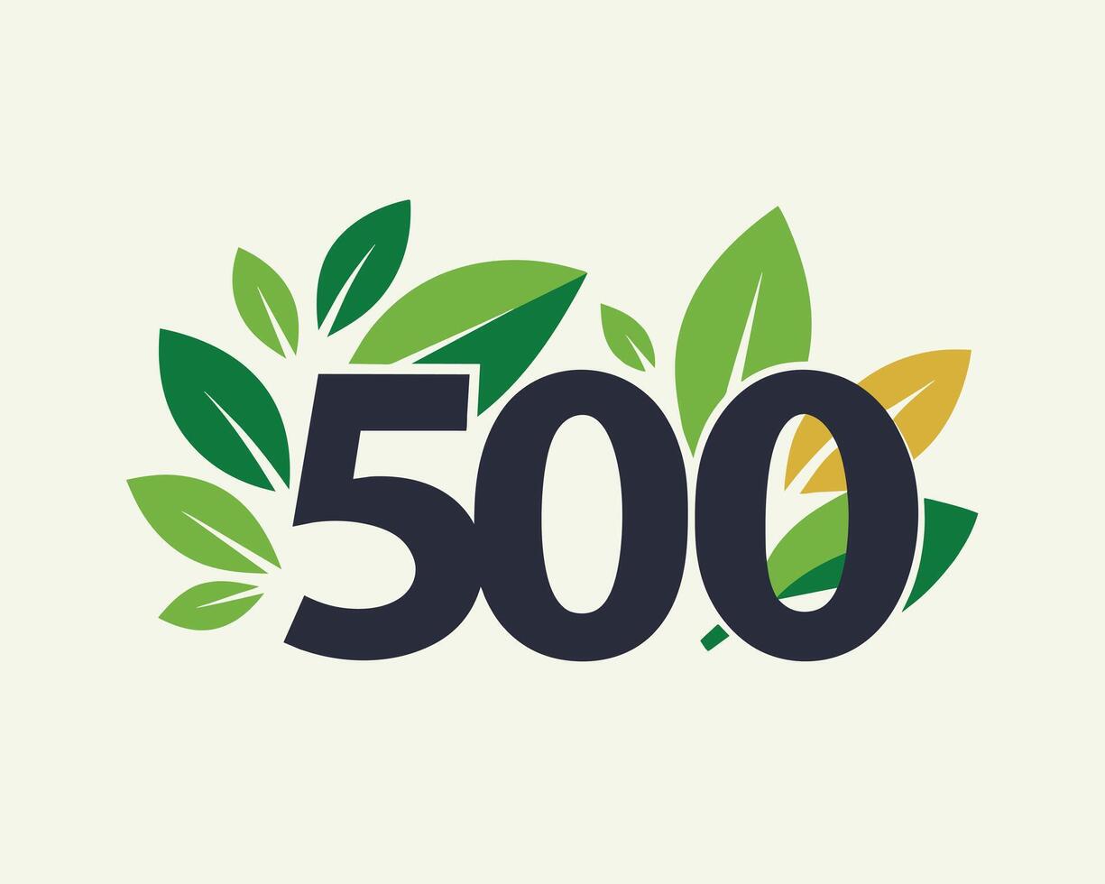Leaf Number 500 illustration vector