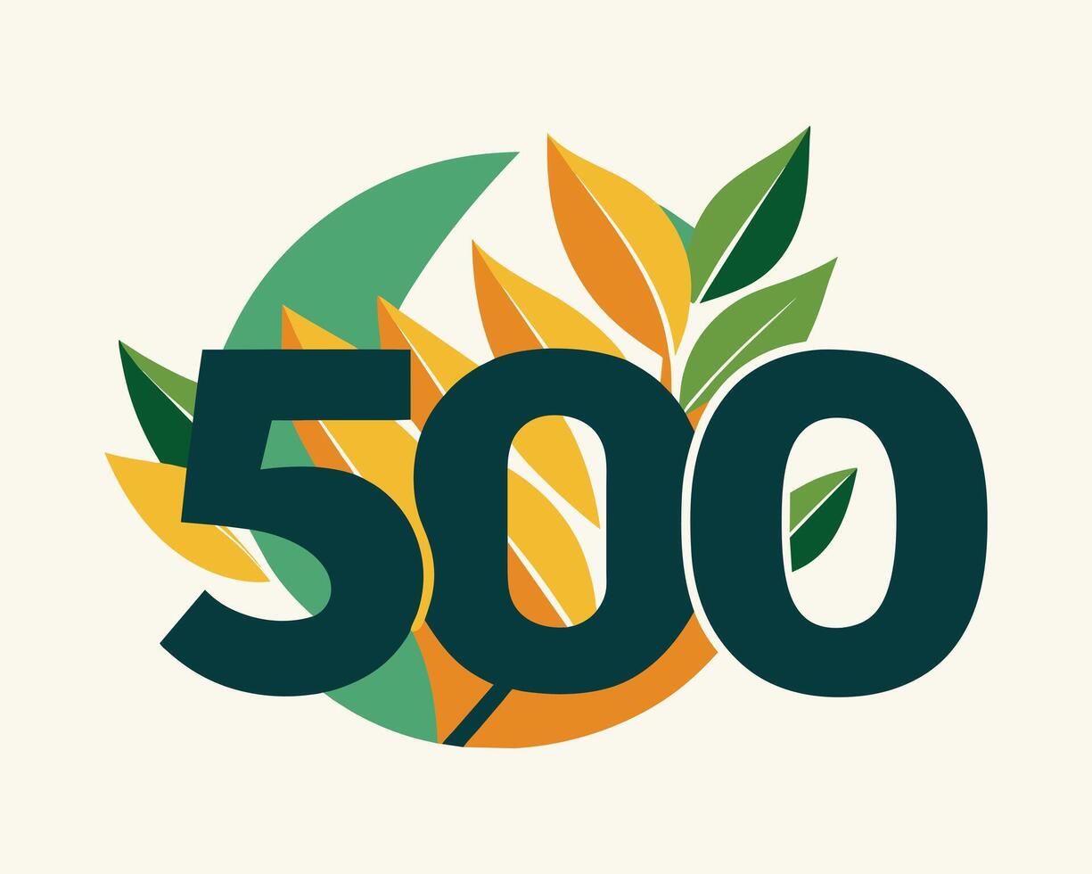 Leaf Number 500 illustration vector