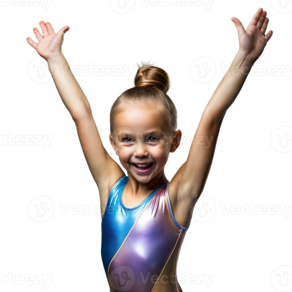 Young Gymnast Celebrating Victory Training Session png