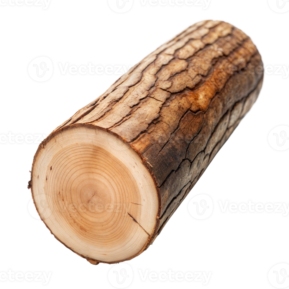 Freshly Cut Log With Bark on Isolated Transparent Background png