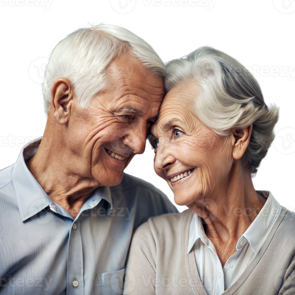 Elderly Couple Sharing a Joyful Moment With Loving Gazes png
