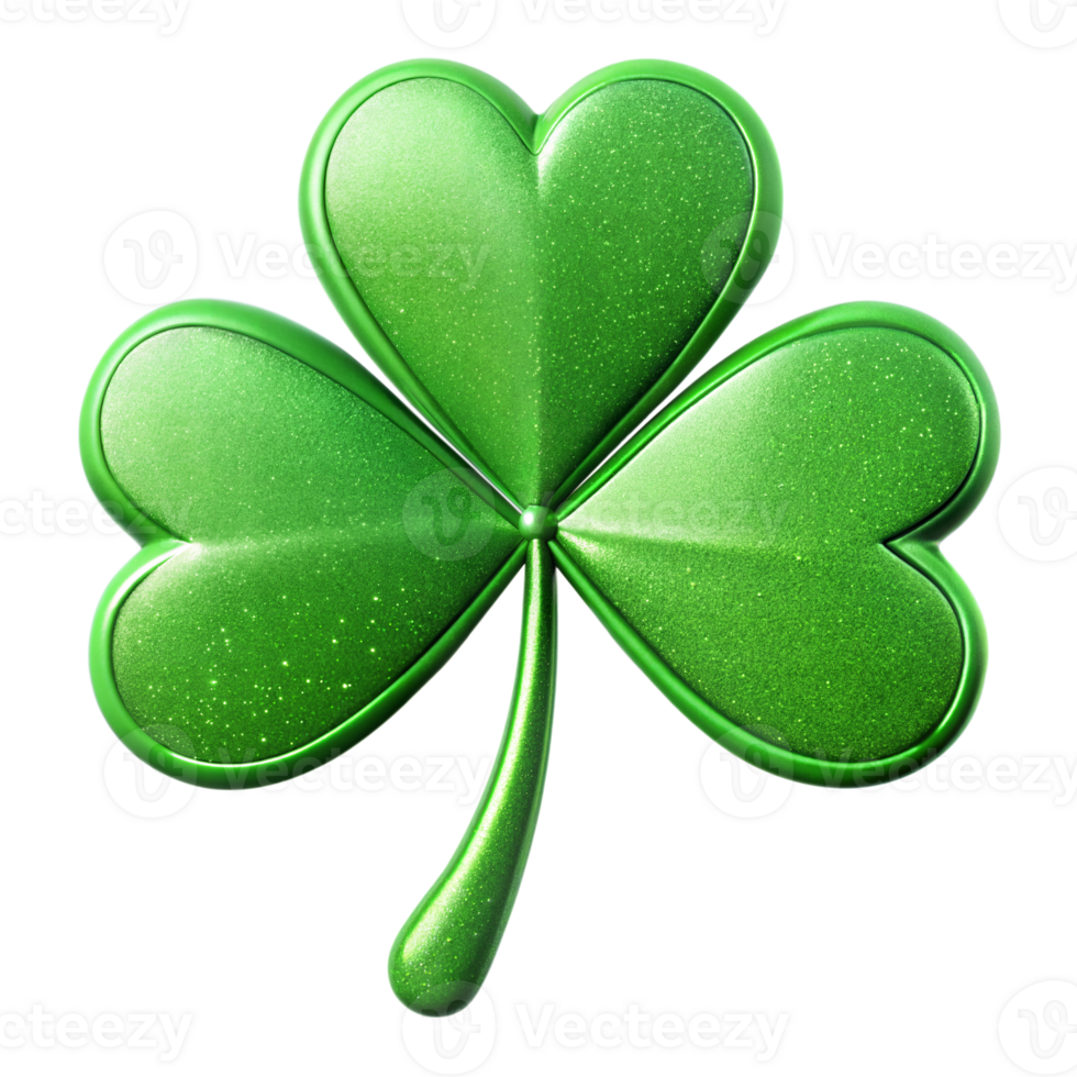 A Green Shamrock Clover With Transparent Background and High-Quality File for St. Patricks Day png