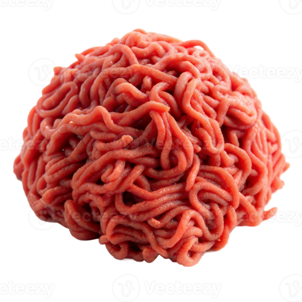 Close-Up of Raw Ground Beef on Transparent Background During Daytime png