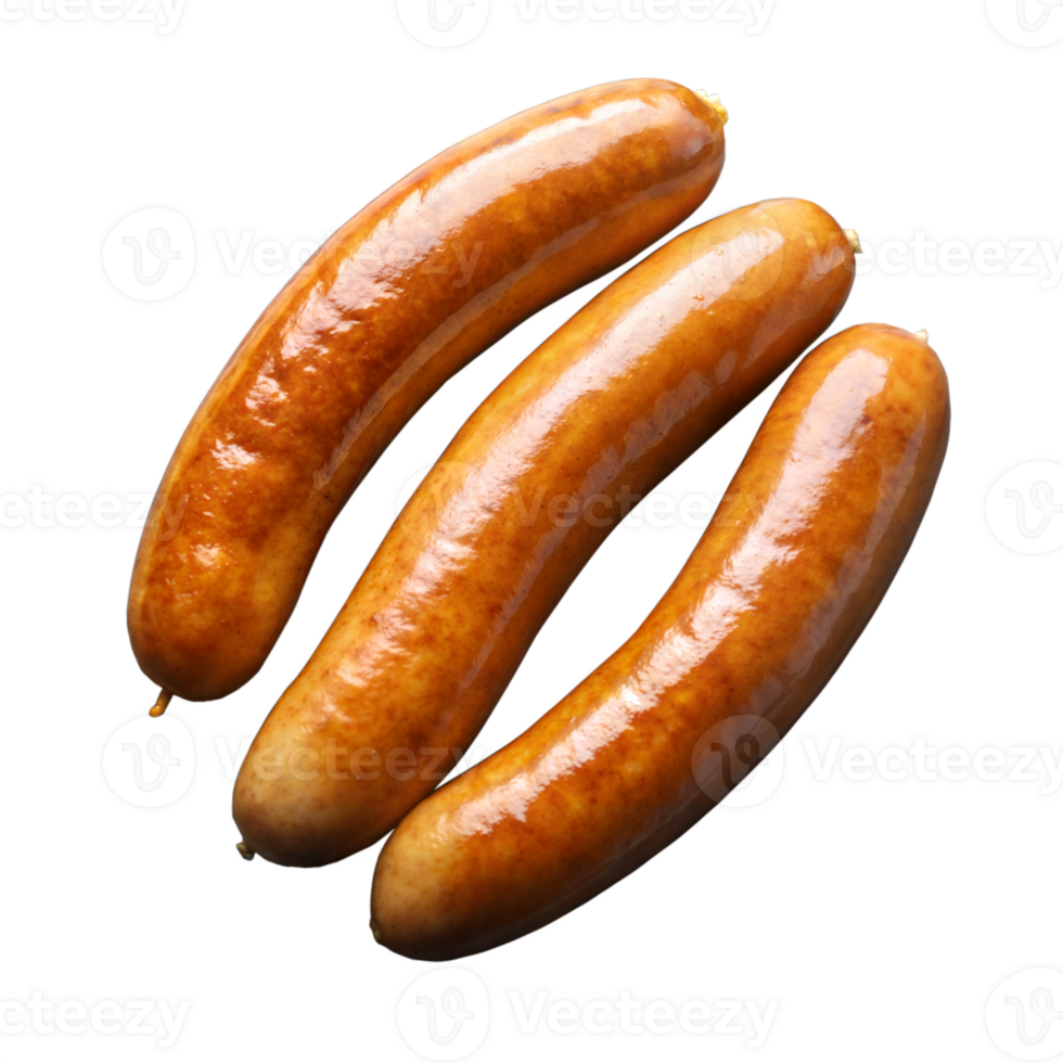 Three Sausages on Transparent Background png