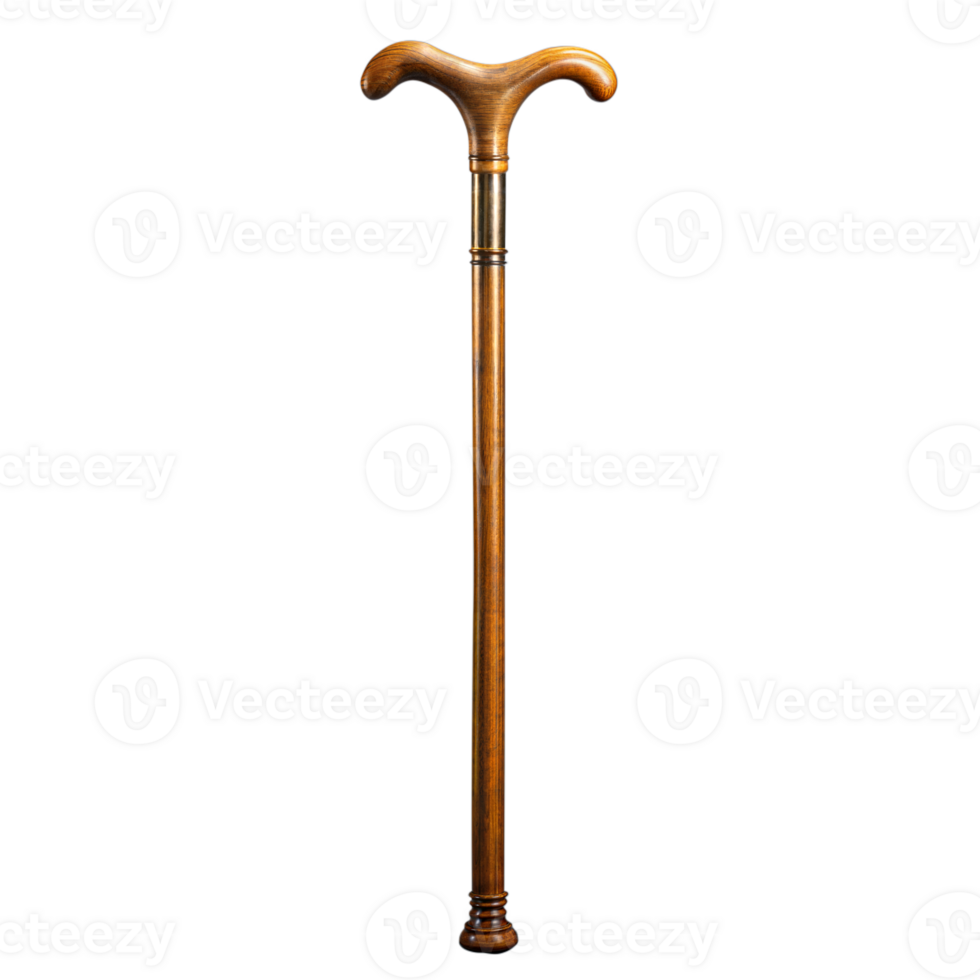 Wooden Walking Stick on Transparent Background png