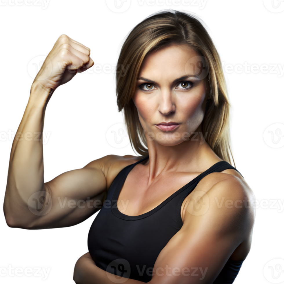 Woman Flexing Biceps Transparent Background png