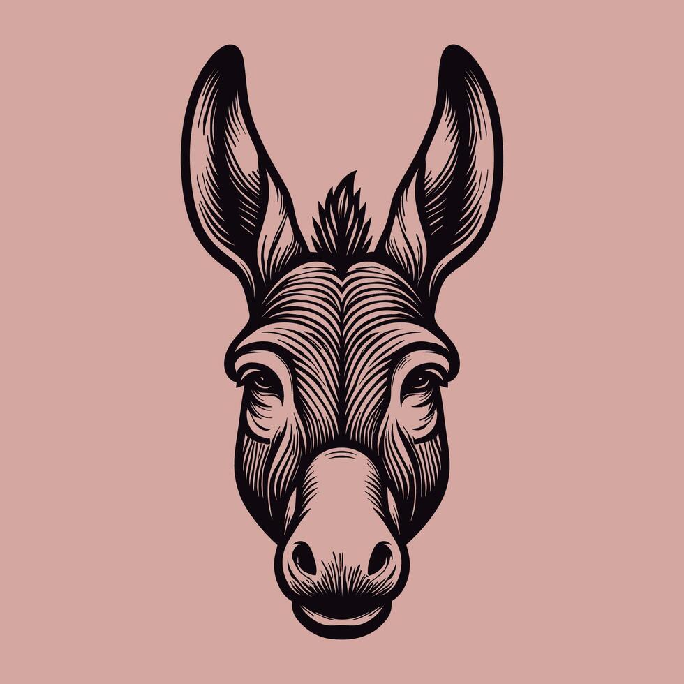 A charming illustration of a donkey vector