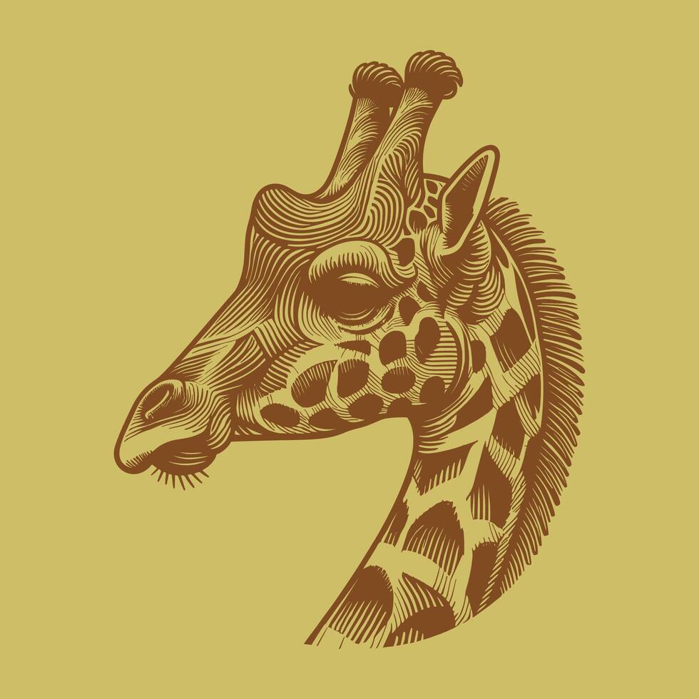 A captivating illustration of a giraffe vector