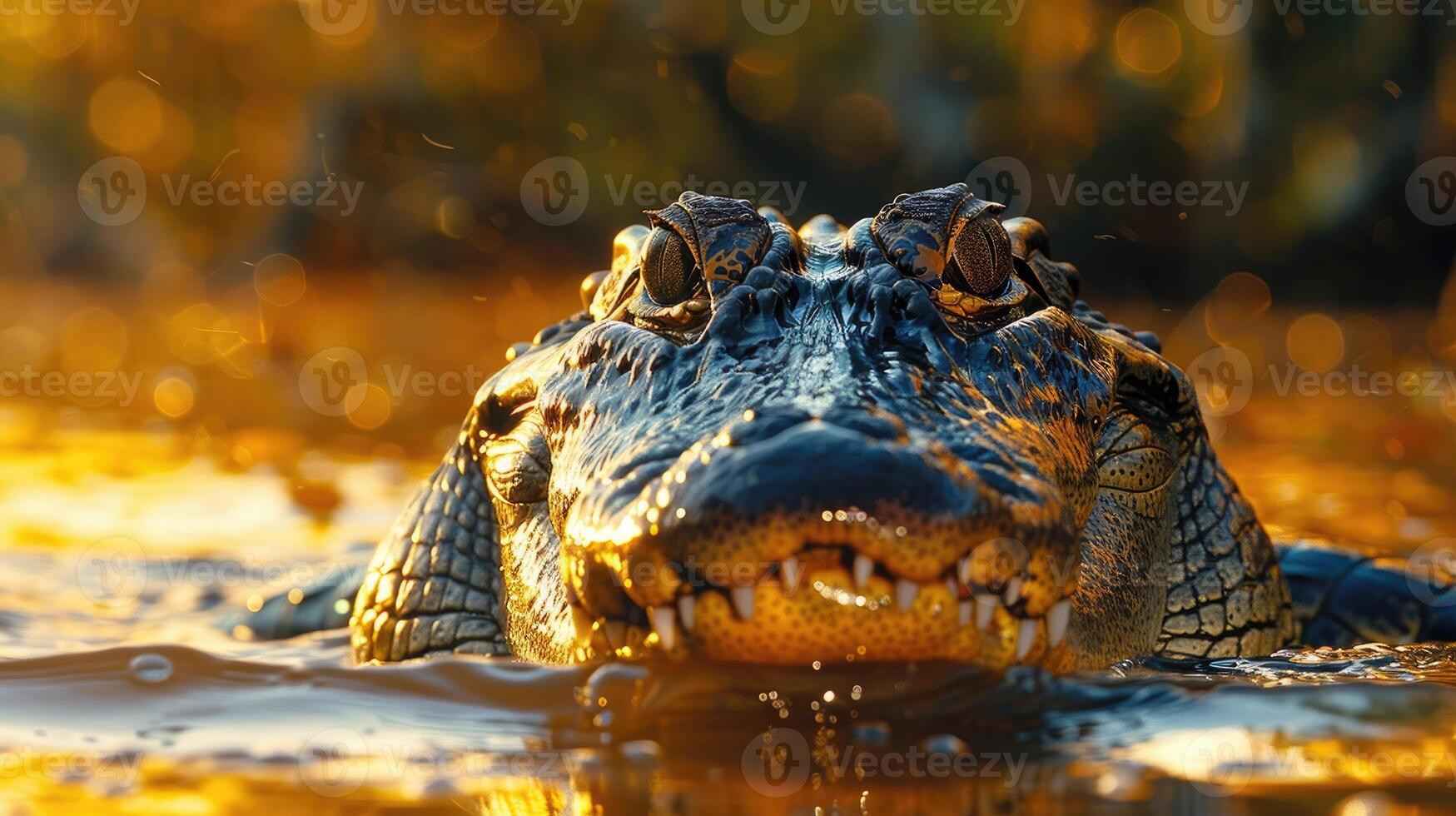 Nile crocodile in an African river photo