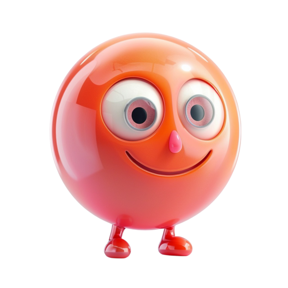 a cartoon orange ball with eyes and a smile AI-Generated png