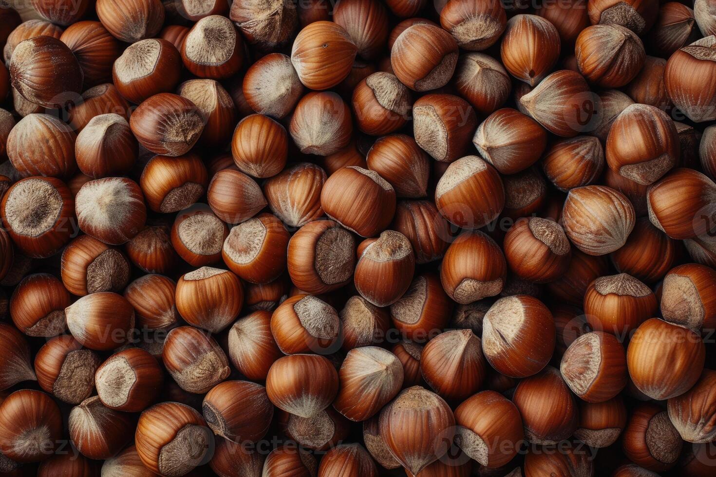 Closeup view of hazelnuts nuts background photo