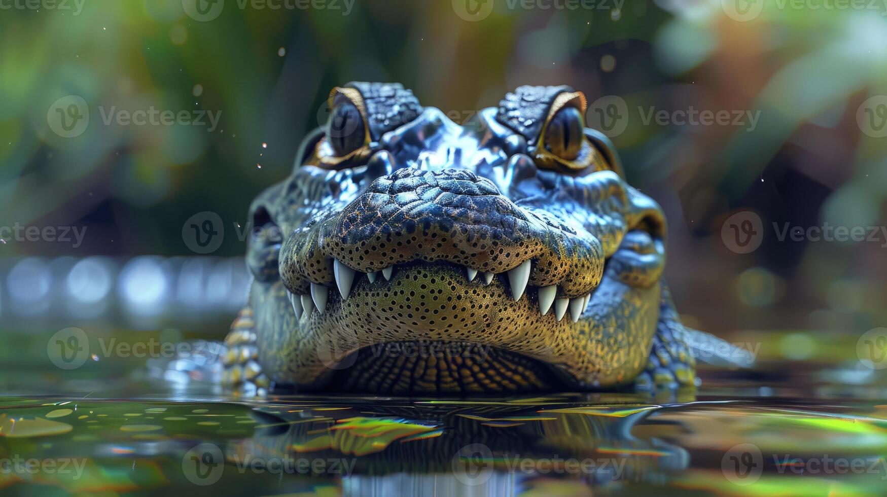 Head of a crocodile Paleosuchus palpebrosus Dwarf Caiman photo