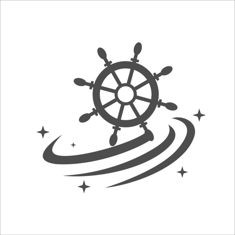 steering the boat logo symbol illustration design vector