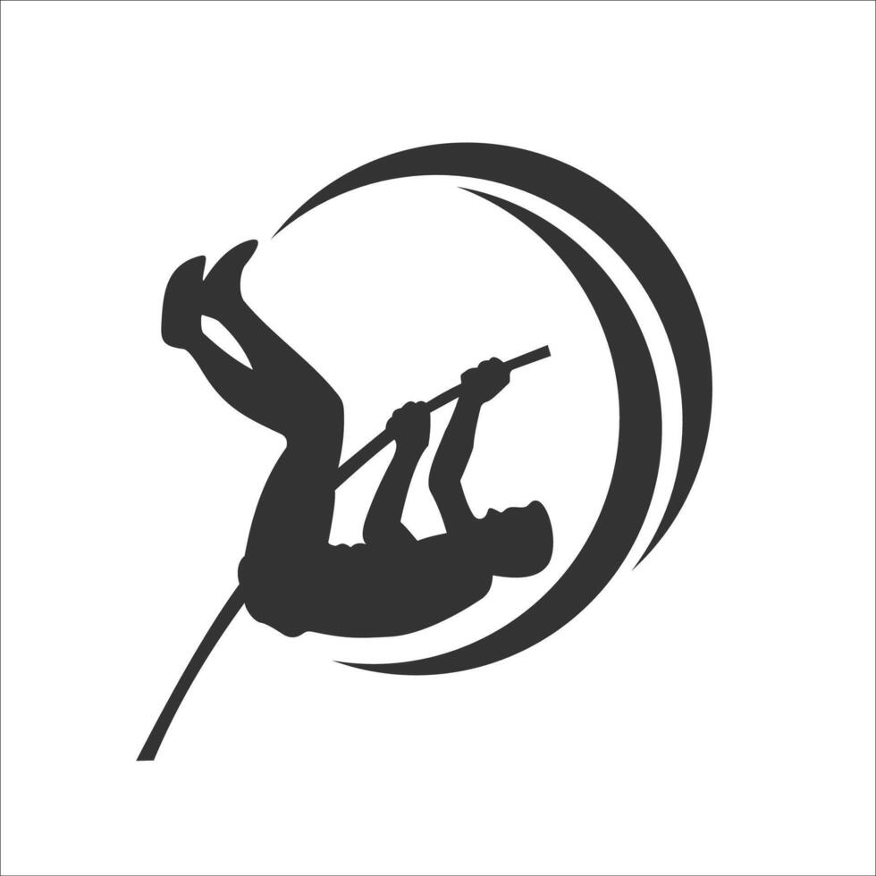 high jump logo symbol illustration design vector