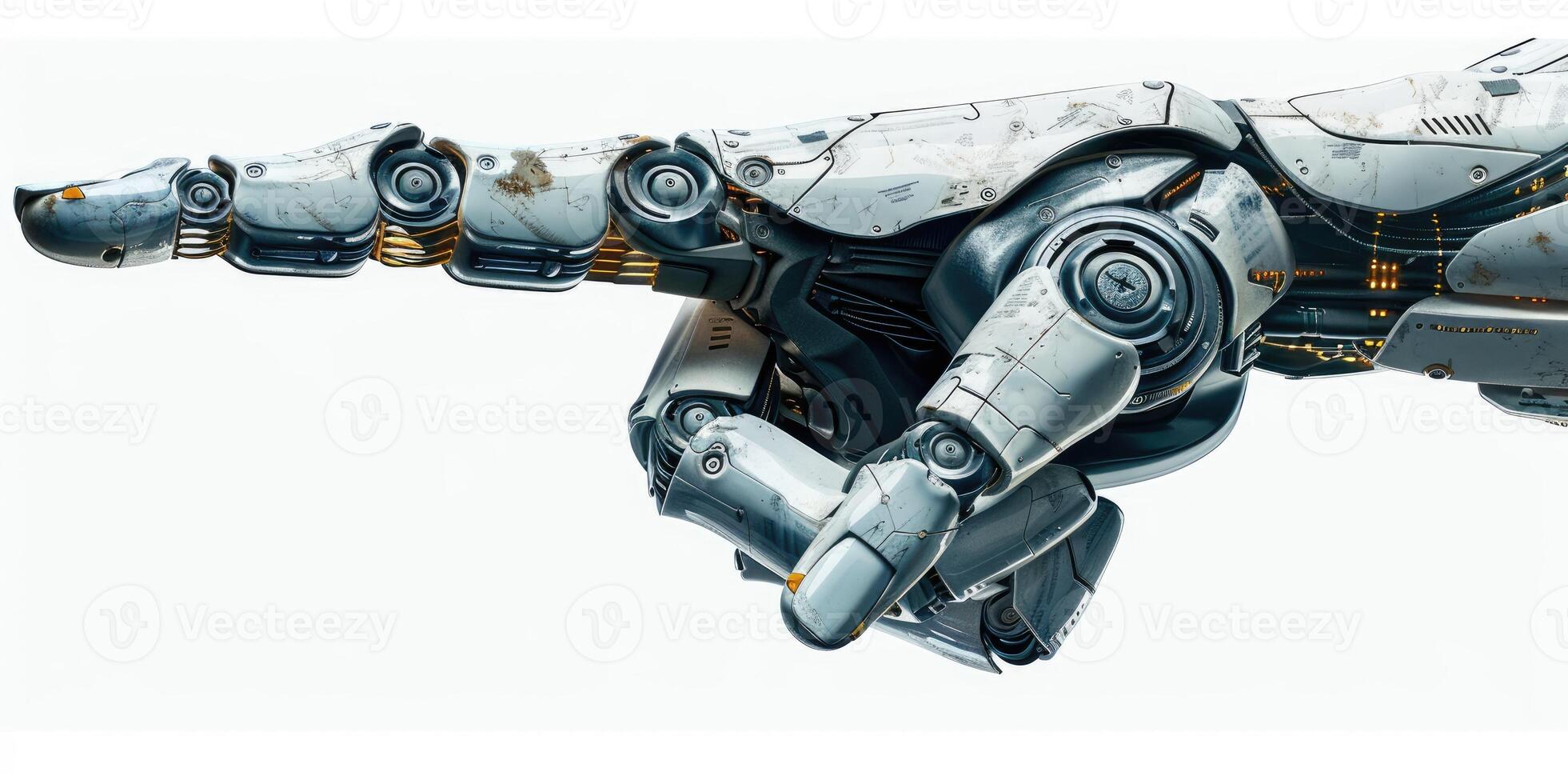 Close-up of a robotic hand with articulated fingers, symbolizing technology and innovation photo