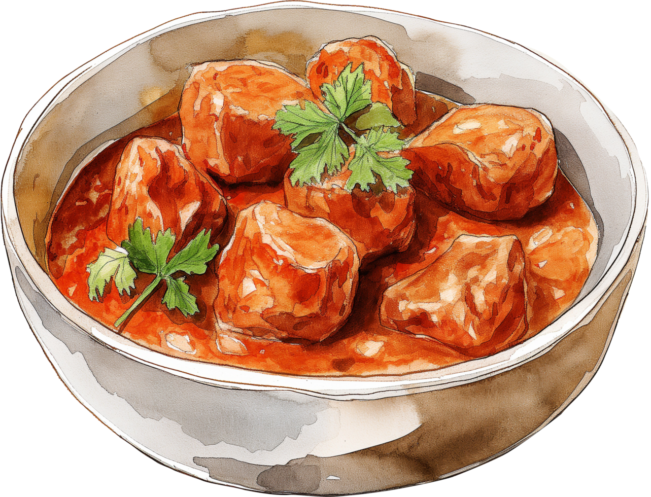 Chicken Tikka Masala, grilled chicken chunks in spicy curry png