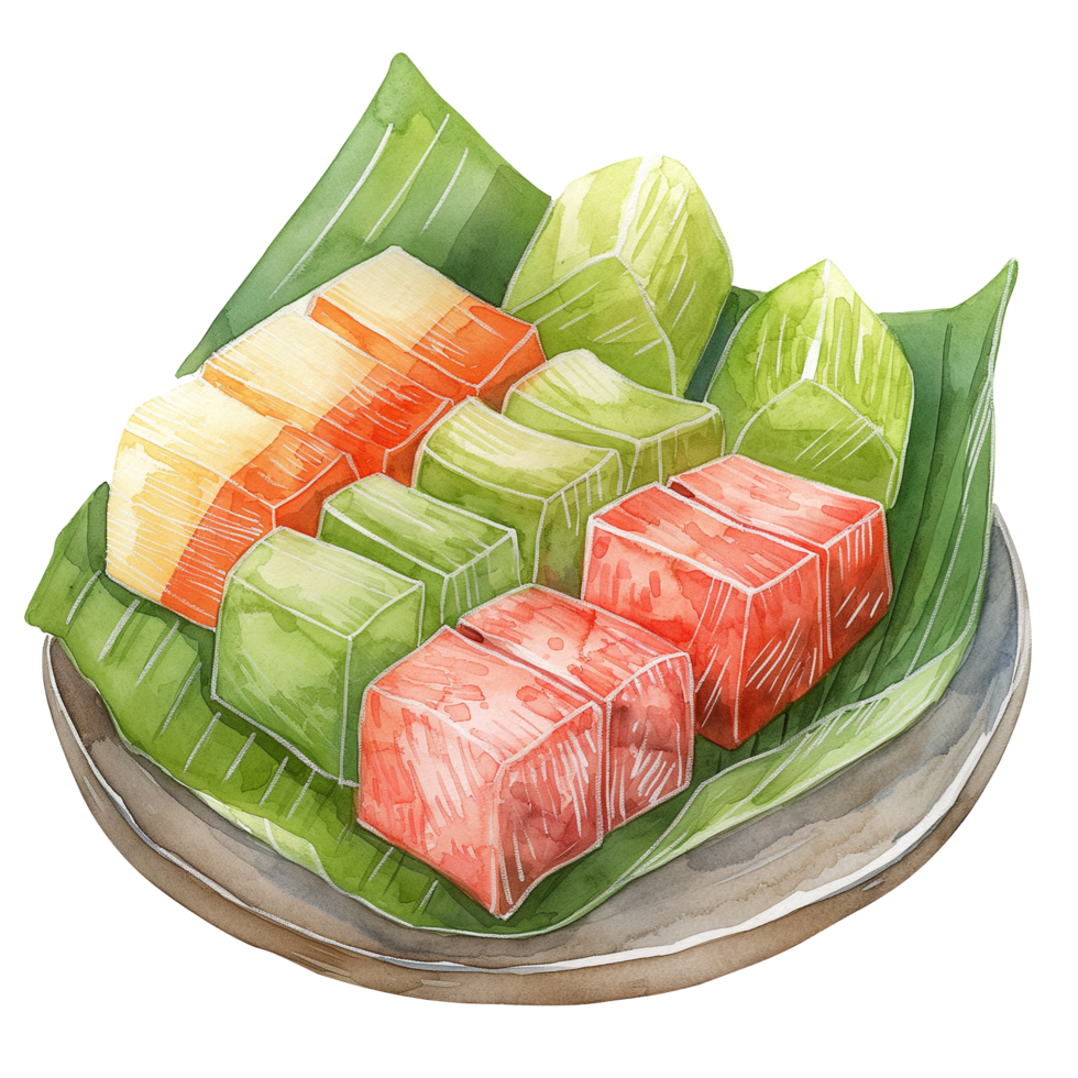 Kuih, a broad term for traditional Malaysian bite-sized snacks or desserts, both savory and sweet png