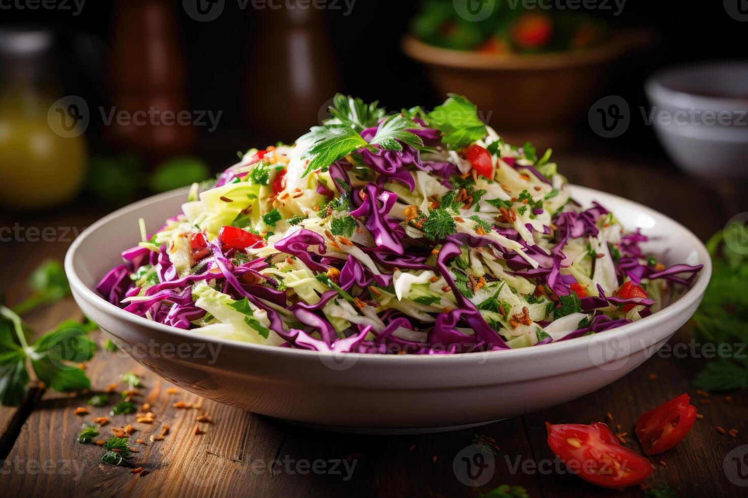 Cabbage salad coleslaw in a bowl photo
