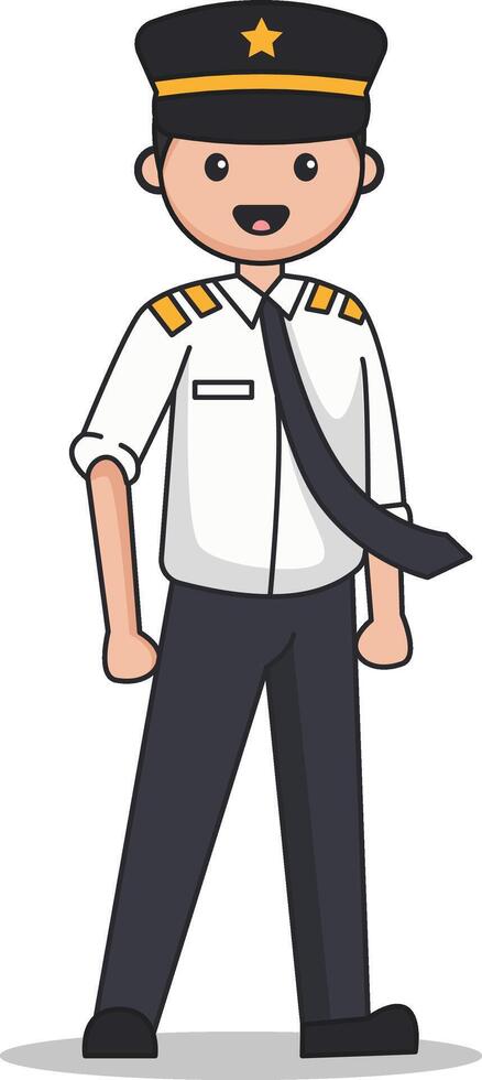 pilot cartoon illustration vector
